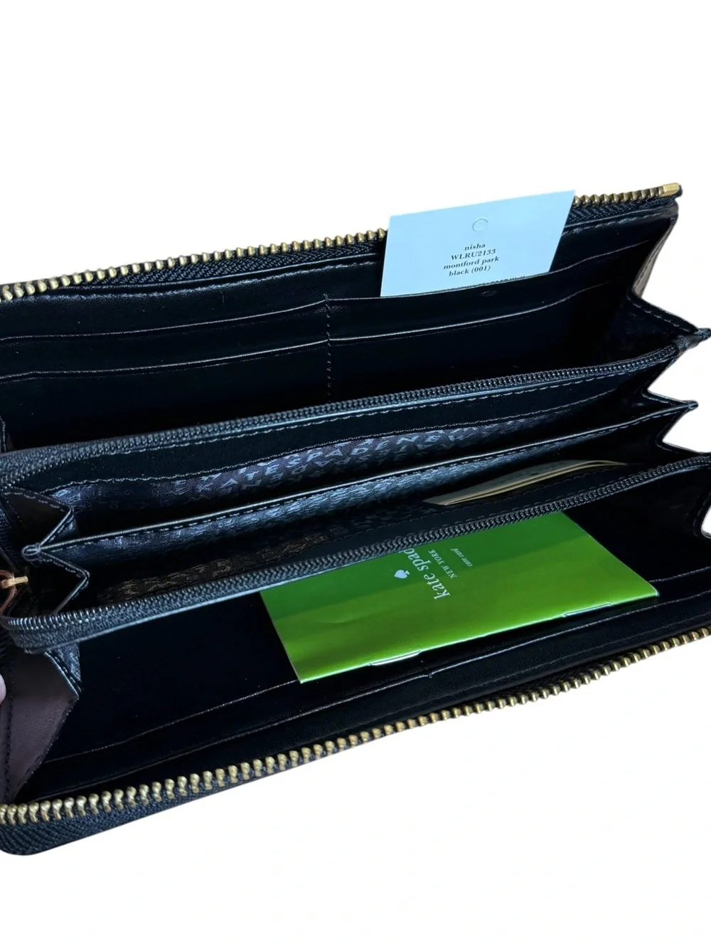 Kate Spade Montford Park Nisha Smooth Leather L-Zip Wallet Black